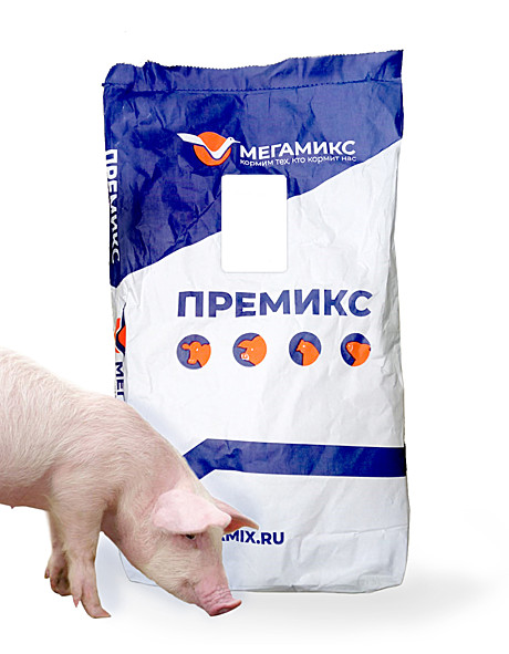 Мегамикс Премикс 2П54 для свиней Откорм ГОСТ 40-70 кг 1% 25 кг (410)
