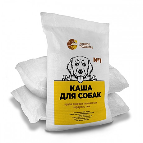 Каша для Собак №1 (ячневая, пшеничная, геркулес, лён) Подворье 5 кг (8шт/кор)