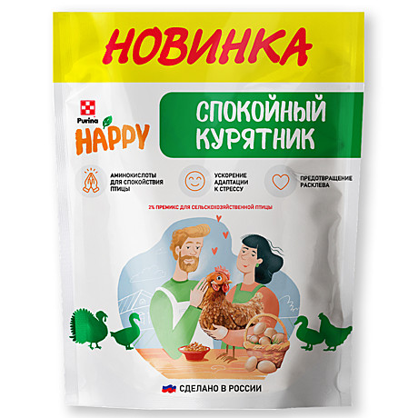 Пурина Премикс 2% для с/х птицы HAPPY Спокойный курятник 0,45 кг