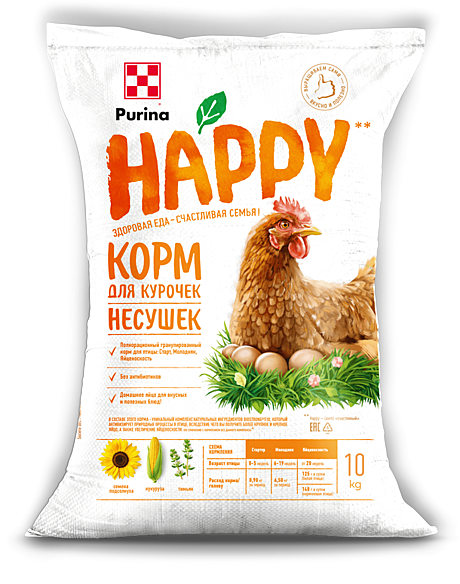 Пурина КК для яичной птицы HAPPY Кладка 25 кг