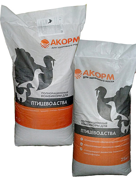 АКОРМ для индеек /перепелов Престарт*25кг ПП